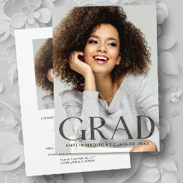 Dark Transparent文字モダンはっきりしたGrad 2フォト 案内状