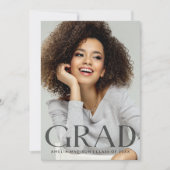 Dark Transparent文字モダンはっきりしたGrad 2フォト 案内状 (正面)