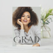 Dark Transparent文字モダンはっきりしたGrad 2フォト 案内状 (スタンド正面)