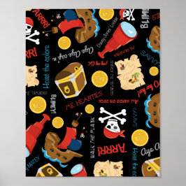 Dark Treasure Island Party Pirate Poster ポスター