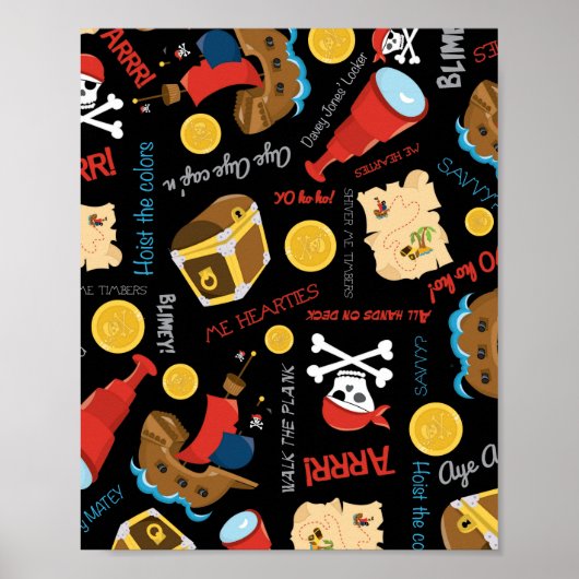 Dark Treasure Island Party Pirate Poster ポスター (正面)