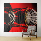 Dark Tribal Fantasy Praying Warrior タペストリー (インサイチュ(横))