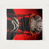 Dark Tribal Fantasy Praying Warrior タペストリー (正面(横))