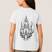 Dark Tribal Flame Mask – Abstract Fire Art Design トライブレンドＴシャツ (裏面)