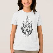 Dark Tribal Flame Mask – Abstract Fire Art Design トライブレンドＴシャツ (正面)