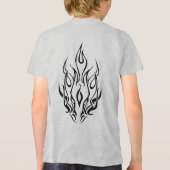Dark Tribal Flame Mask – Abstract Fire Art Design トライブレンドＴシャツ (裏面)