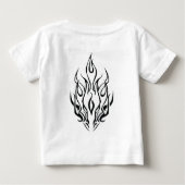 Dark Tribal Flame Mask – Abstract Fire Art Design ベビーTシャツ (裏面)