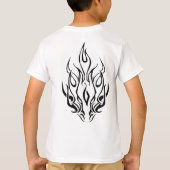 Dark Tribal Flame Mask – Abstract Fire Art Design Tシャツ (裏面)