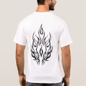 Dark Tribal Flame Mask – Abstract Fire Art Design Tシャツ (裏面)