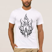 Dark Tribal Flame Mask – Abstract Fire Art Design Tシャツ (正面)