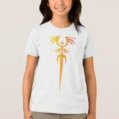 Dark Tribal Phoenix Emblem – Mythic Symbol トライブレンドＴシャツ (正面)