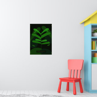 Dark Tropical Botanical Poster | Bold Green Leaves ポスター