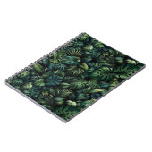 Dark Tropical Monstera Jungle Botanical Photo ノートブック (左側)