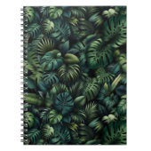 Dark Tropical Monstera Jungle Botanical Photo ノートブック (正面)