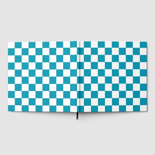 Dark turquoise checkered  ゲストブック (全面)