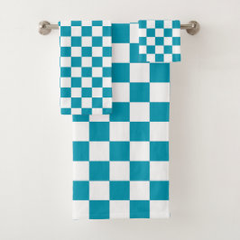 Dark turquoise checkered  バスタオルセット