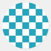 Dark turquoise checkered  ラウンドシール (正面)