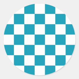 Dark turquoise checkered  ラウンドシール