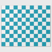 Dark turquoise checkered  ラッピングペーパー (フラット)