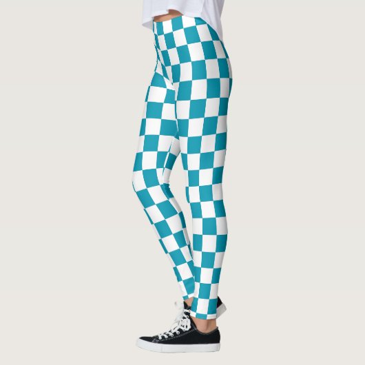 Dark turquoise checkered  レギンス (左)