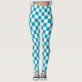 Dark turquoise checkered  レギンス (正面)