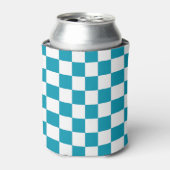 Dark turquoise checkered  缶クーラー (缶正面)