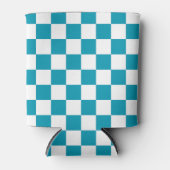 Dark turquoise checkered  缶クーラー (正面)