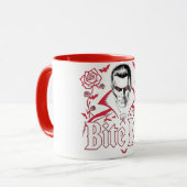 Dark Vampire “Bite Me” Halloween Humor Mug マグカップ (正面左)