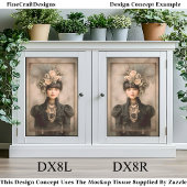 Dark Victorian Fashion, Feathers DX8L Decoupage 薄葉紙