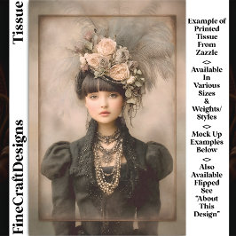 Dark Victorian Fashion, Feathers DX8R Decoupage 薄葉紙