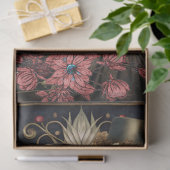 Dark Victorian Girl White Owl Floral Abstract Art  薄葉紙 (ギフト)