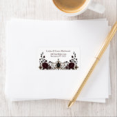 Dark Victorian Gothic Floral Wedding Address Label ラベル (インサイチュ)