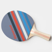 Dark Vintage Angled Striping with Name 卓球ラケット (横)