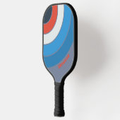 Dark Vintage Circle Stripe with Name ピックルボールラケット (左)