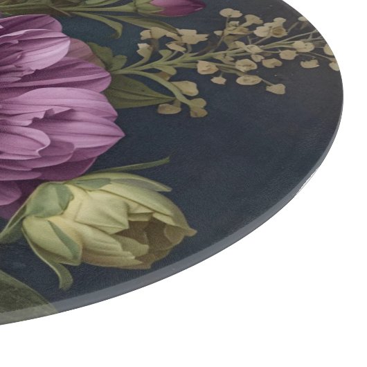 Dark Vintage Flowers カッティングボード (角)