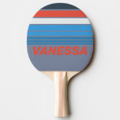 Dark Vintage Horizon Striping with Name 卓球ラケット (裏面)