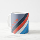 Dark Vintage Stripes with Name コーヒーマグカップ (正面左)