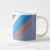 Dark Vintage Stripes with Name ジャンボコーヒーマグカップ (右)