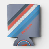 Dark Vintage Stripes with Name 缶クーラー (裏面)