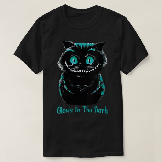 Dark VNeckおもしろいでウォメンズキャットハロウィーングロー Tシャツ (デザイン正面)