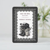 Dark Western Cowboy Gothic Lace Save The Date セーブザデート (スタンド正面)