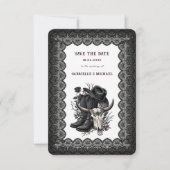 Dark Western Cowboy Gothic Lace Save The Date セーブザデート (正面)