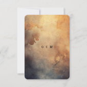 Dark Western Gothic Bull Skull & Velvet Roses セーブザデート (裏面)