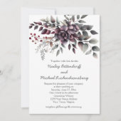 Dark Wine, Dusty Lavender, Dusty Purple, Sage | 招待状 (正面)