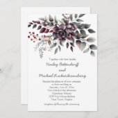 Dark Wine, Dusty Lavender, Dusty Purple, Sage | 招待状 (正面/裏面)