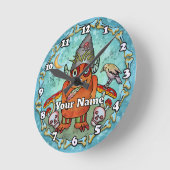 Dark Wizard Monster ラウンド壁時計 (傾斜)