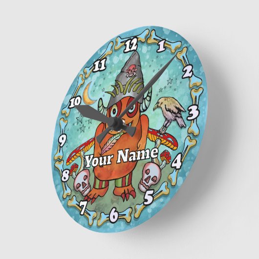 Dark Wizard Monster ラウンド壁時計 (傾斜)