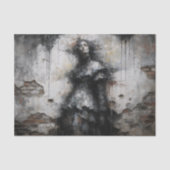 Dark Woman in Crumbling Wall Decoupage 薄葉紙 (正面)