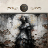Dark Woman in Crumbling Wall Decoupage 薄葉紙