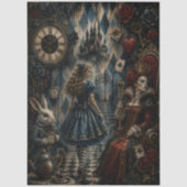 Dark Wonderland Alice and Queen decoupage 薄葉紙 (正面)